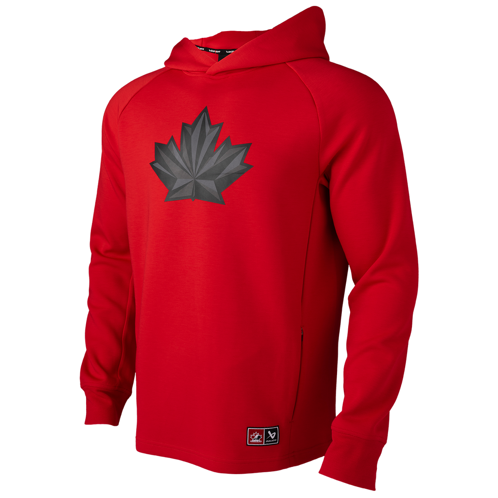 Hockey Canada IIHF Bauer Men Red Performance Pullover Hoodie product image 3, provided for visual reference and product