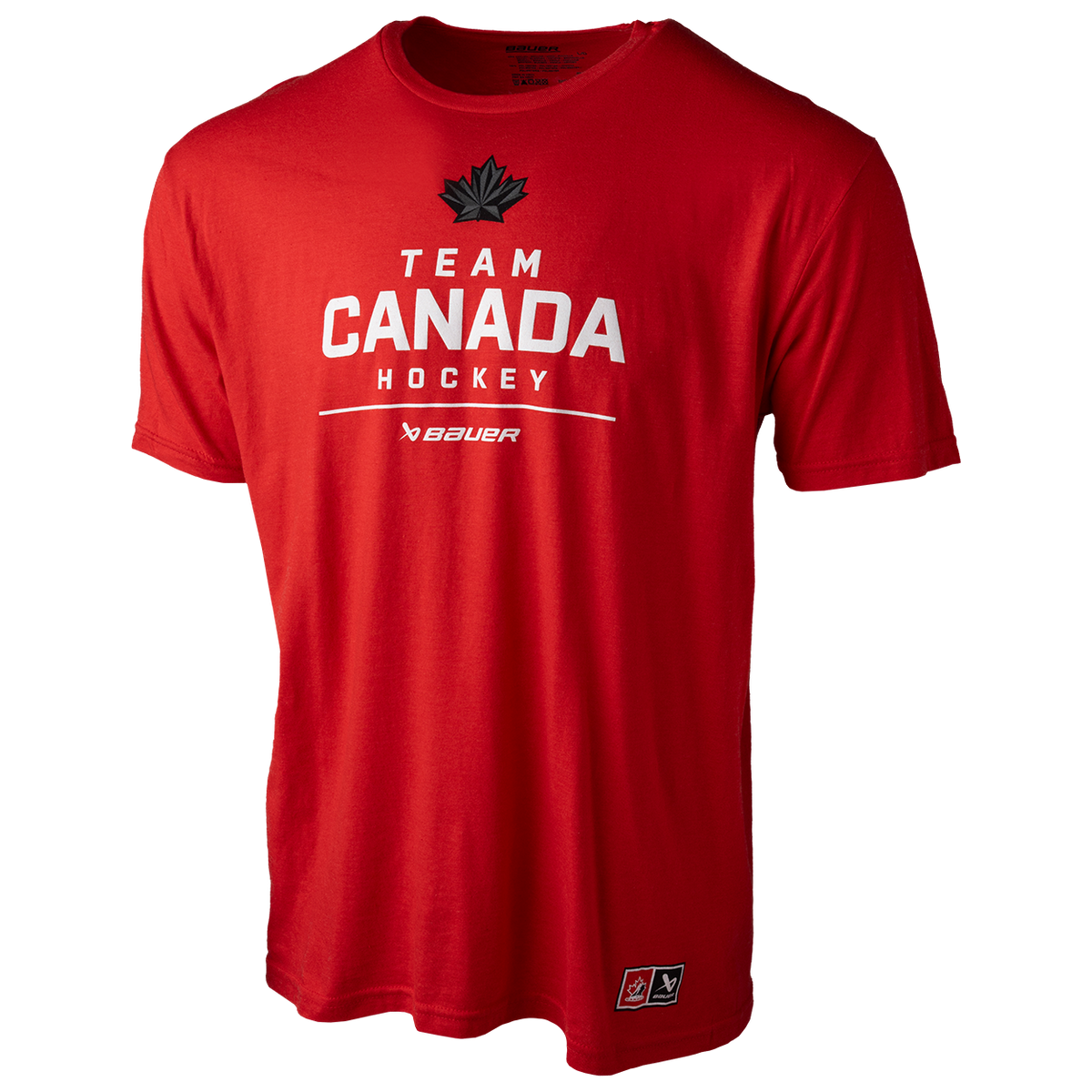 Hockey Canada IIHF Bauer Men Red Stacked T-Shirt product image 3, provided for visual reference and product detail review