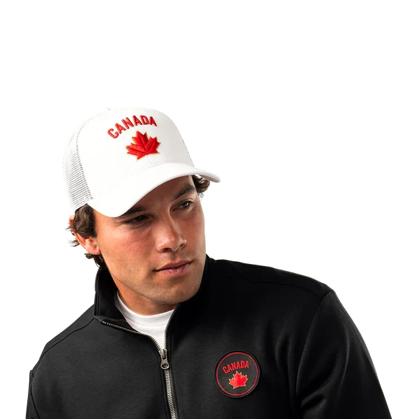 Hockey Canada IIHF Bauer Men White One Leaf Mesh Snapback product image 4, provided for visual reference and product detail