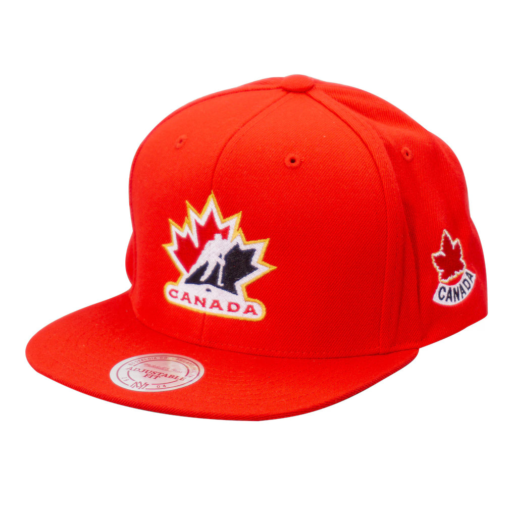 Hockey Canada IIHF Mitchell & Ness Men Red Snapback product image 1, provided for visual reference and product detail review