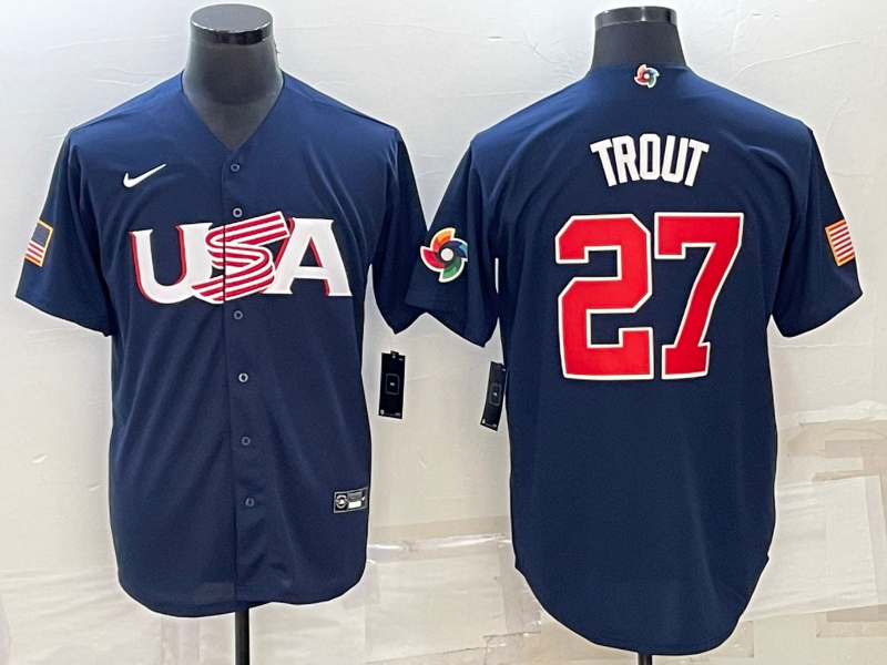 Mike Trout Team USA Baseball jersey Nike blue product image 1