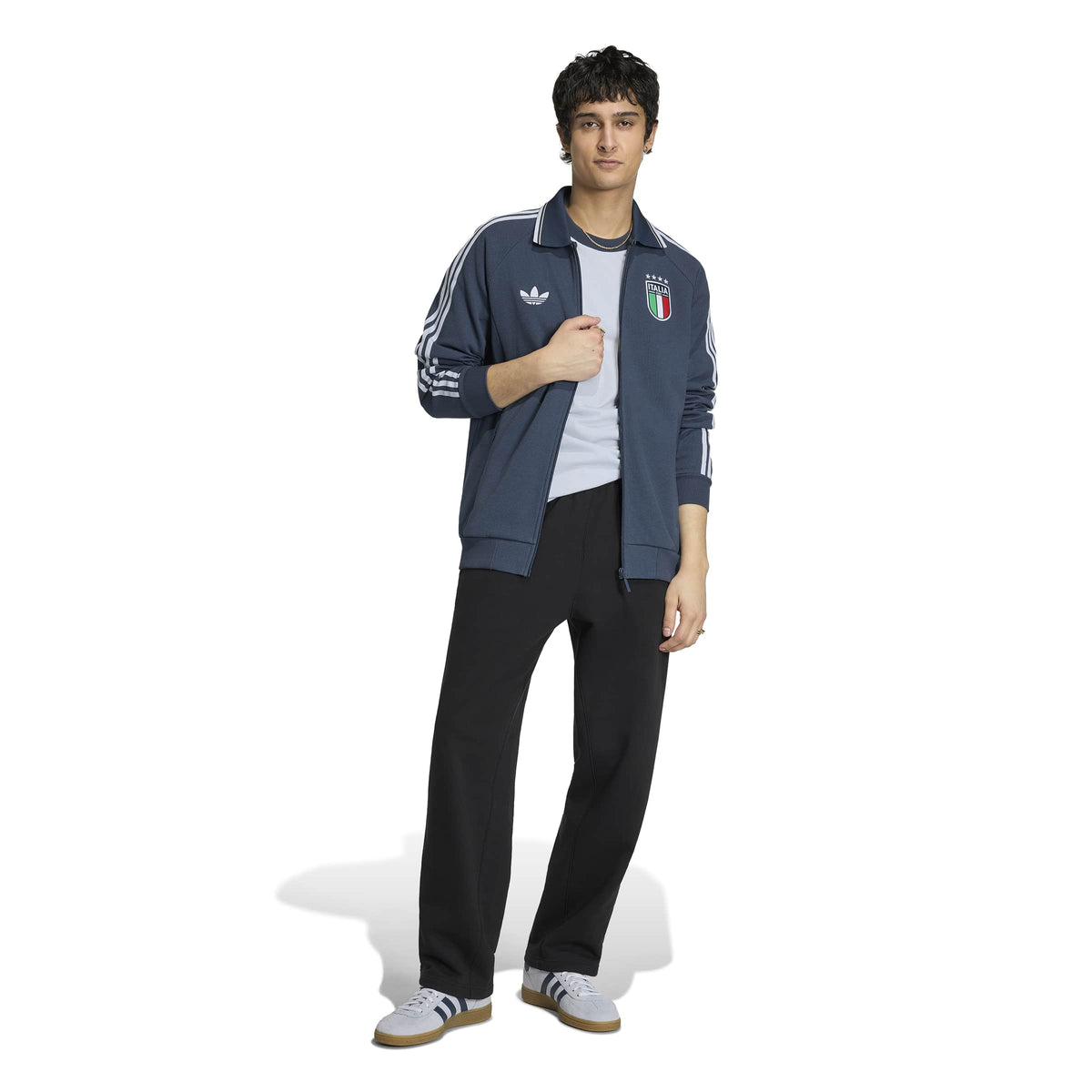 Italy National Team FIFA Adidas Men Blue Anthem Jacket product image 3, provided for visual reference and product detail