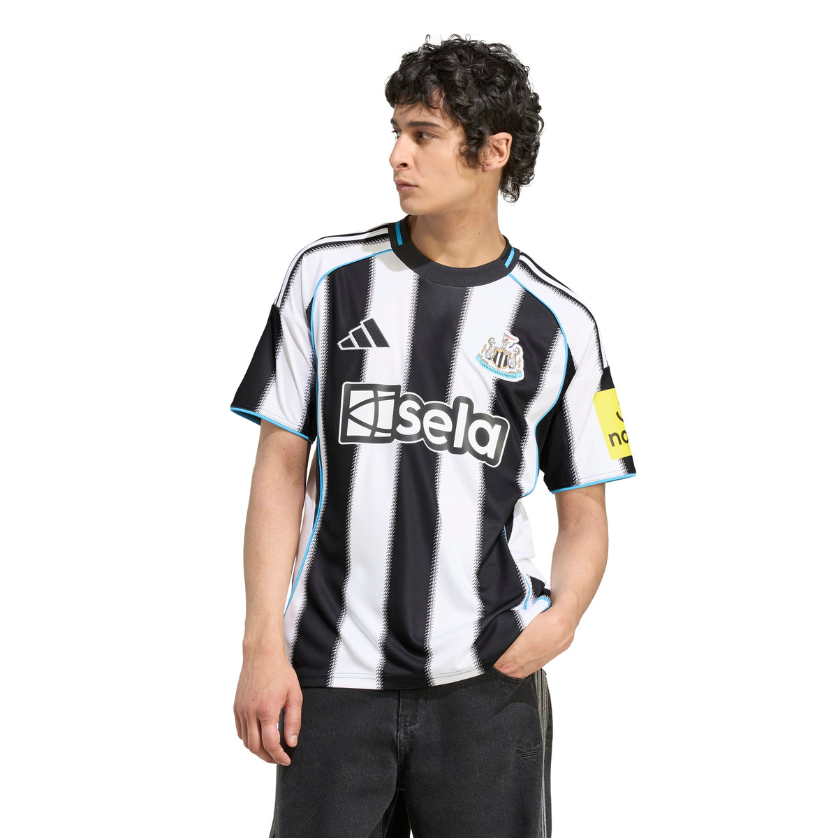 Newcastle United FC EPL Adidas Men White 2025/26 Home Replica Jersey product image 7, provided for visual reference and