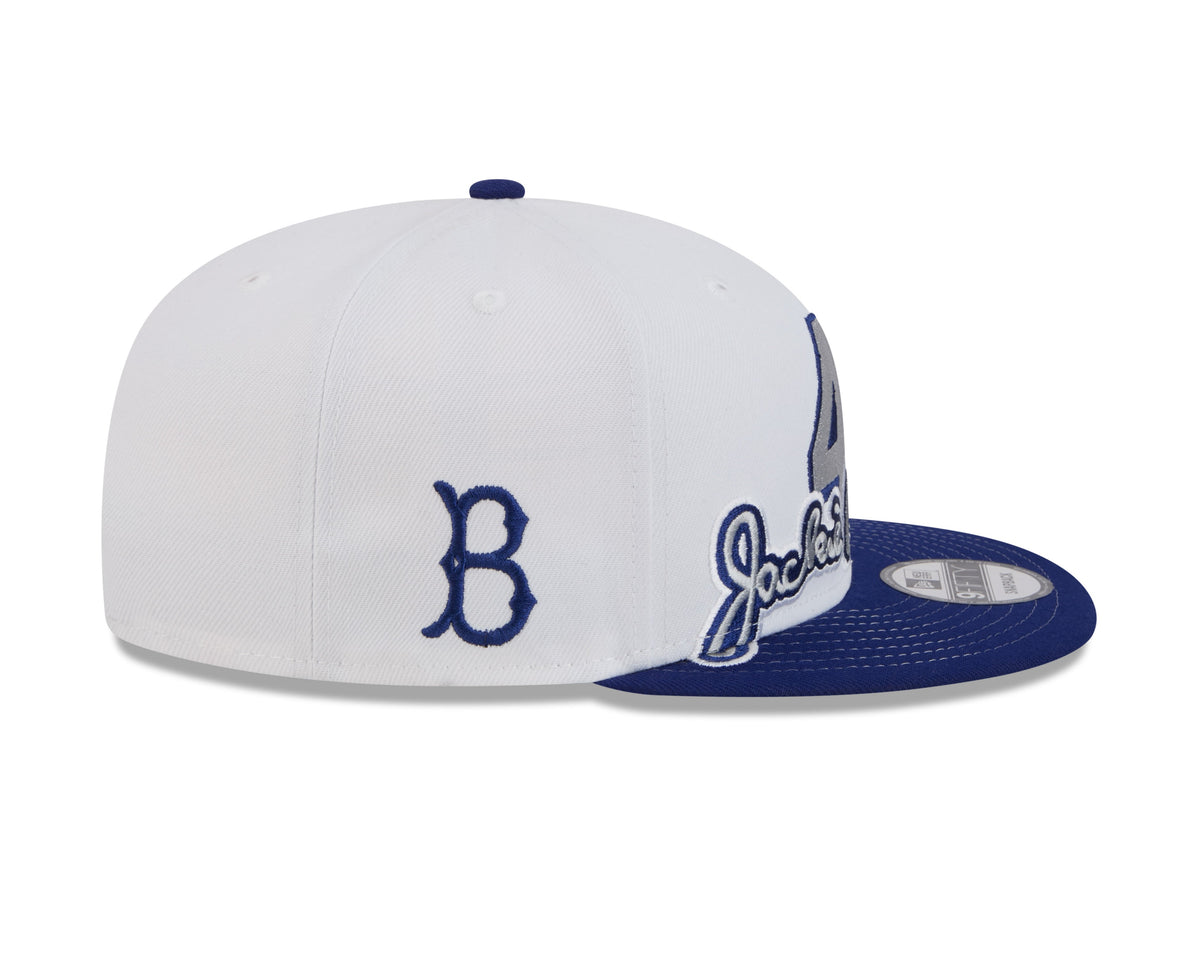 Jackie Robinson Brooklyn Dodgers MLB New Era Men White/Navy 9Fifty Signature Snapback product image 6, provided for visual