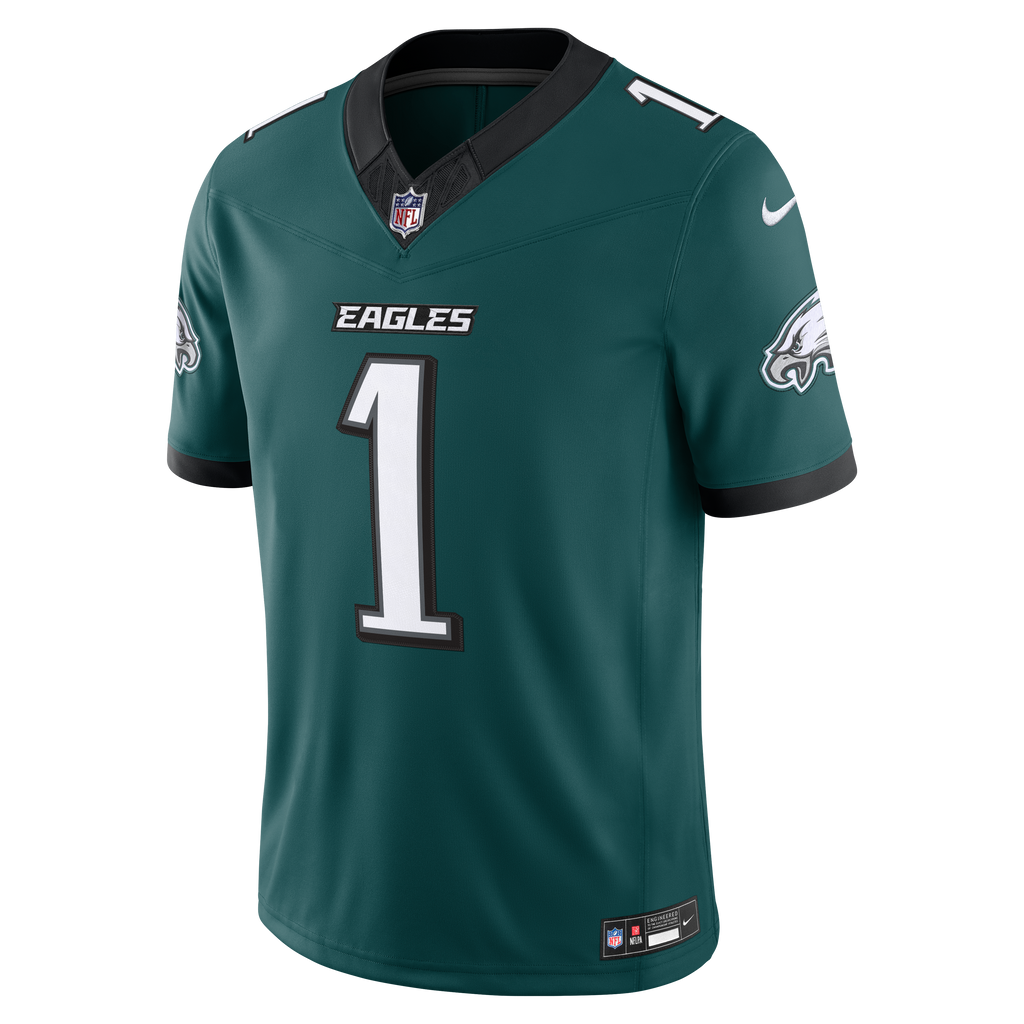 Jalen Hurts Philadelphia Eagles NFL Nike Men Deep Teal Vapor F.U.S.E. Limited Player Sewn Jersey product image 2, provided