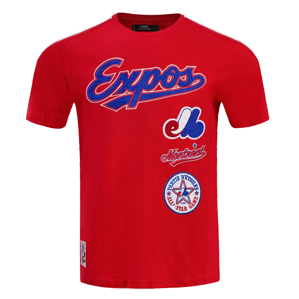 Montreal Expos MLB Pro Standard Men Red Cooperstown Retro Classic Striped Top T-shirt product image 2, provided for visual