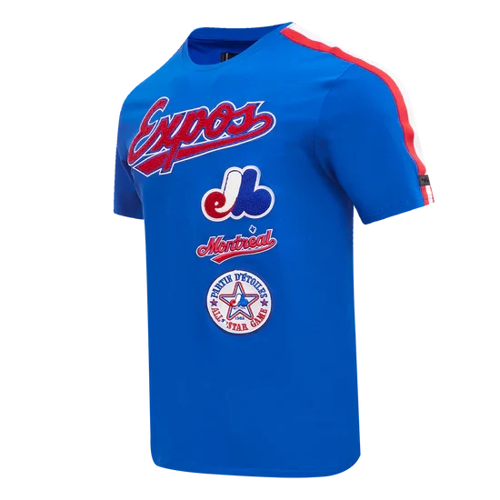 Montreal Expos MLB Pro Standard Men Royal Cooperstown Retro Classic Striped Top T-shirt product image 1, provided for visual