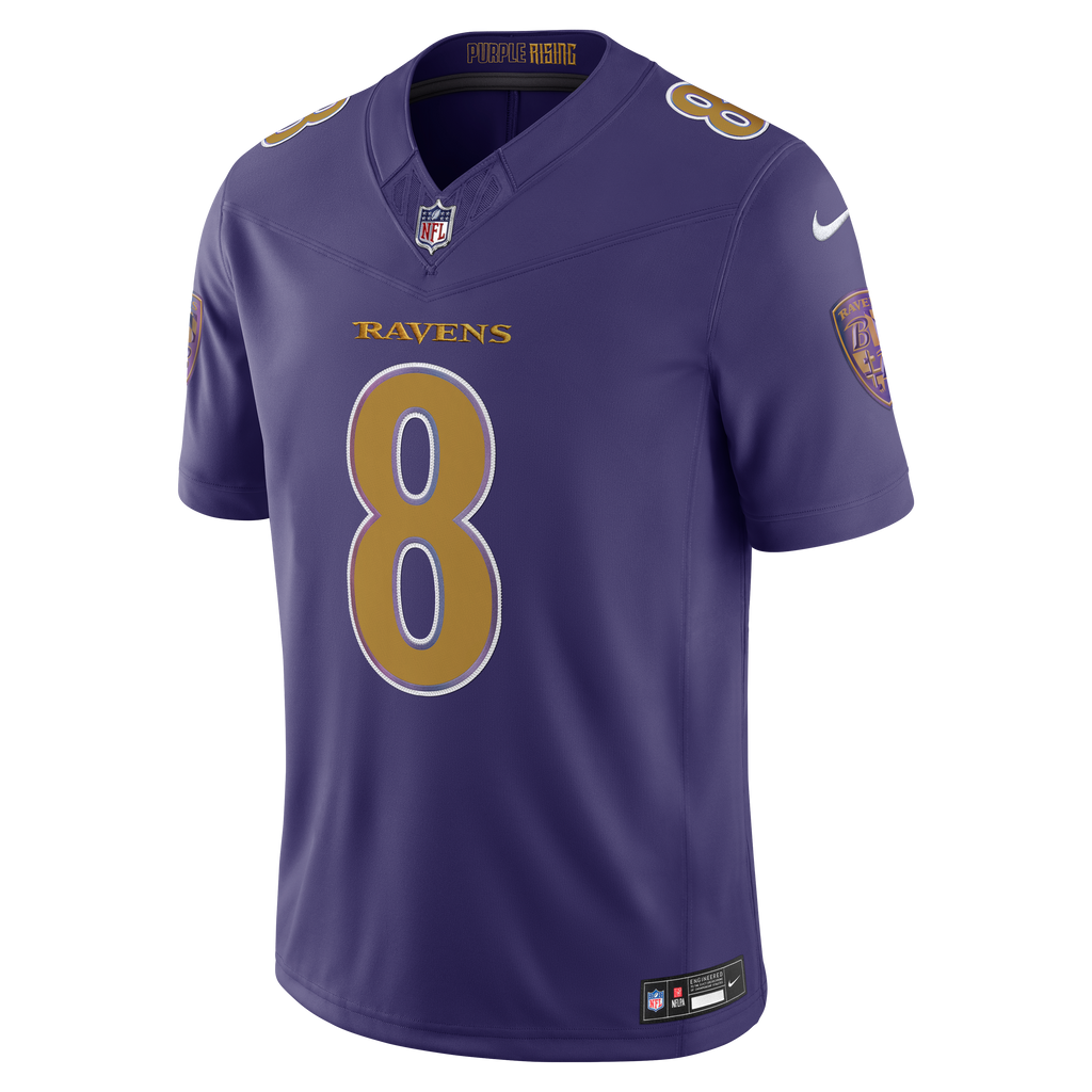 Lamar Jackson Baltimore Ravens NFL Nike Men New Orchid Purple Vapor F.U.S.E. Limited Jersey product image 2, provided for