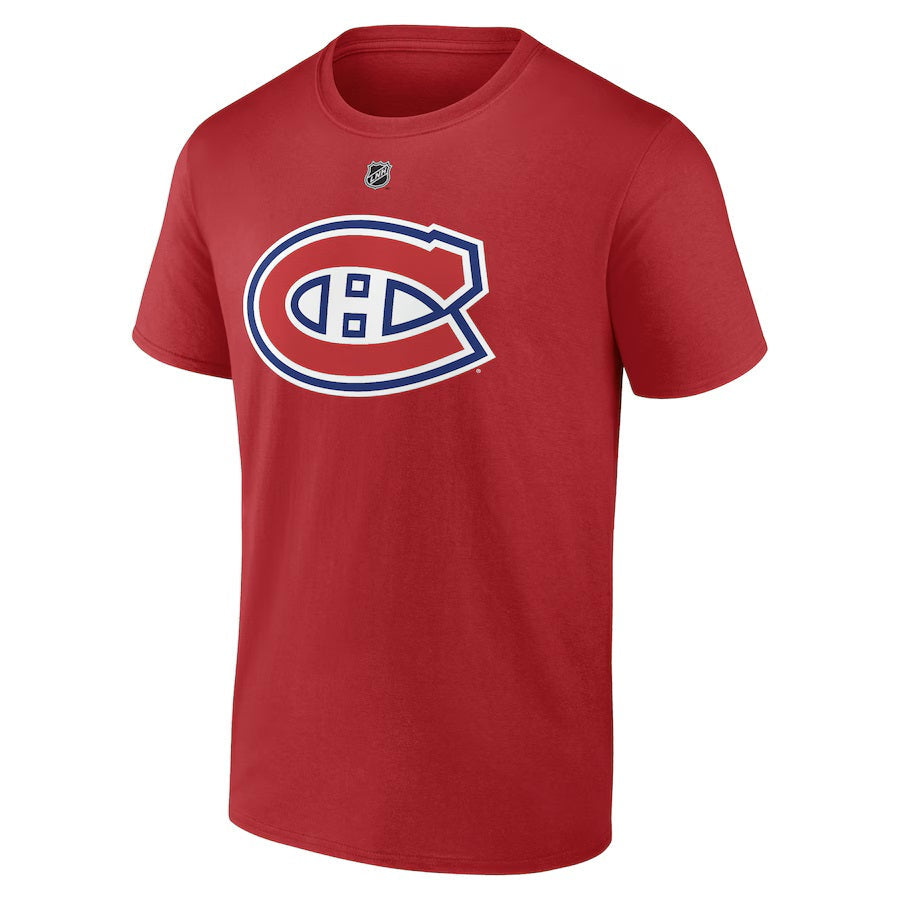 Lane Hutson Montreal Canadiens NHL Fanatics Branded Men Red Authentic T-Shirt product image 2, provided for visual reference