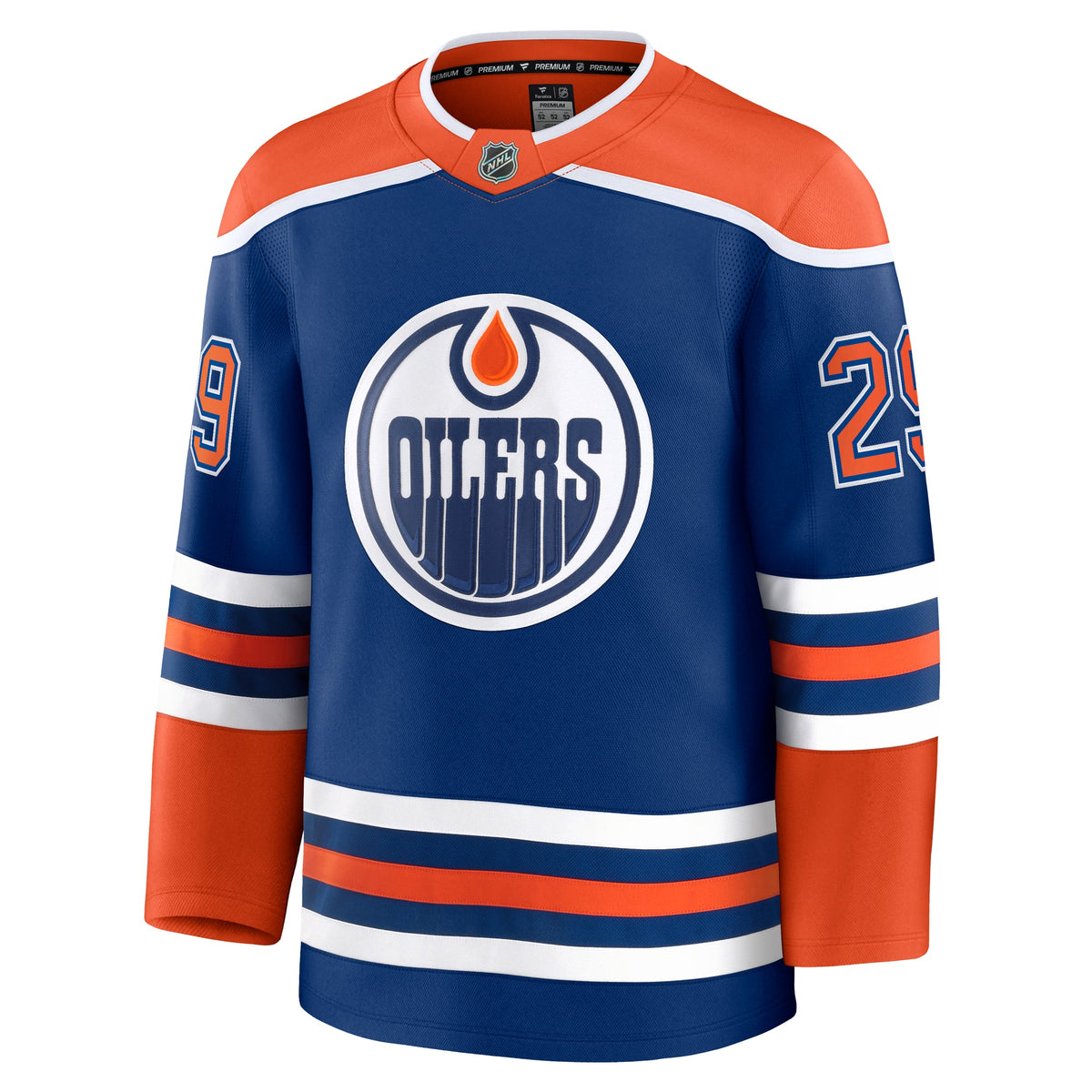 Leon Draisaitl Edmonton Oilers NHL Fanatics Branded Men Royal Blue Premium Jersey product image 2, provided for visual