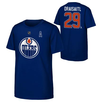 Leon Draisaitl Edmonton Oilers NHL Outerstuff Youth Navy Player T-Shirt product image 3, provided for visual reference and