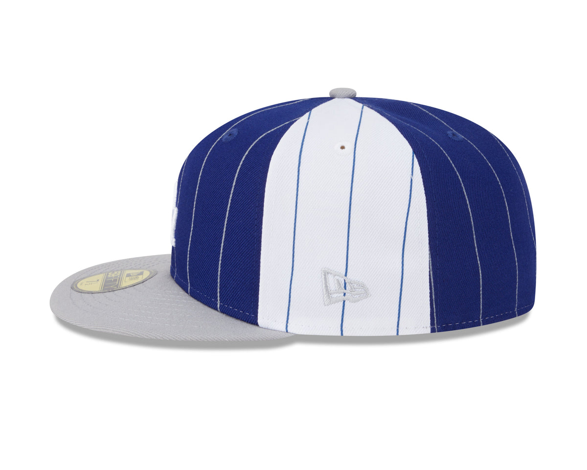 Los Angeles Dodgers MLB New Era Men Navy 59Fifty Two Tone Pinstripe Fitted Hat product image 2, provided for visual