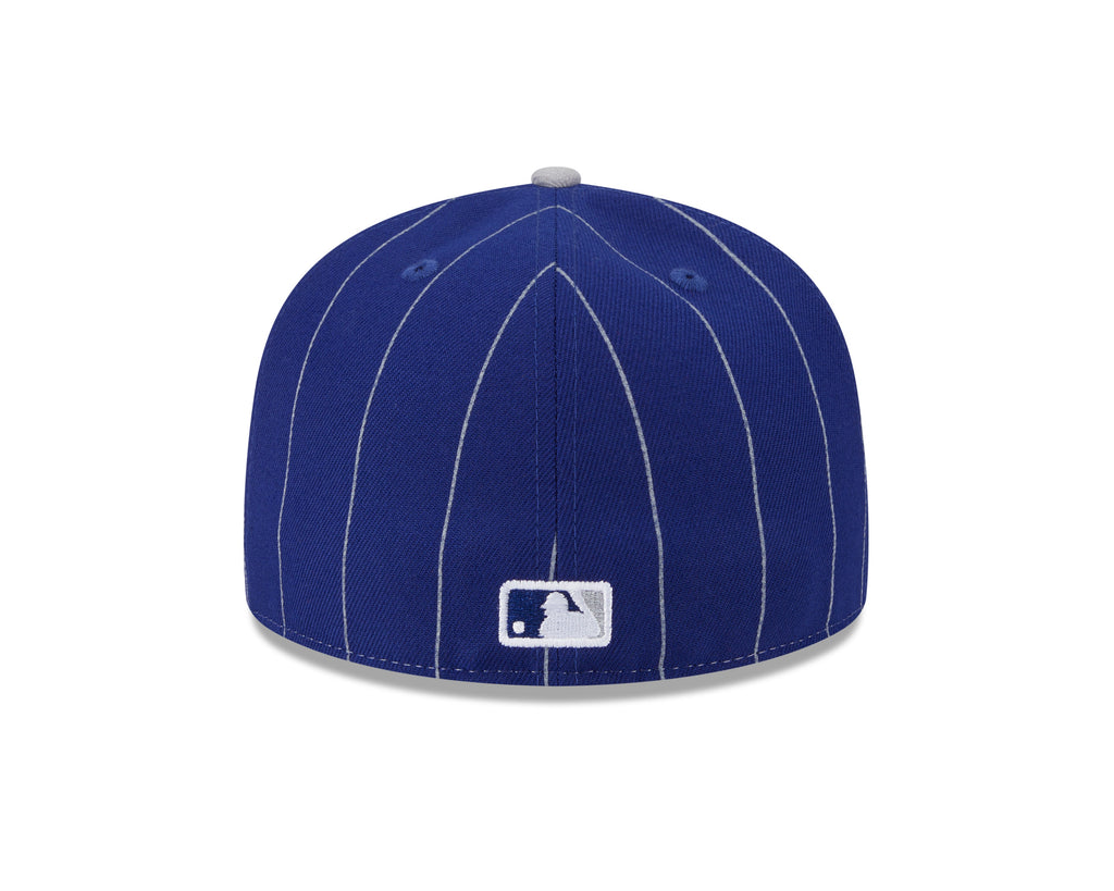 Los Angeles Dodgers MLB New Era Men Navy 59Fifty Two Tone Pinstripe Fitted Hat product image 5, provided for visual