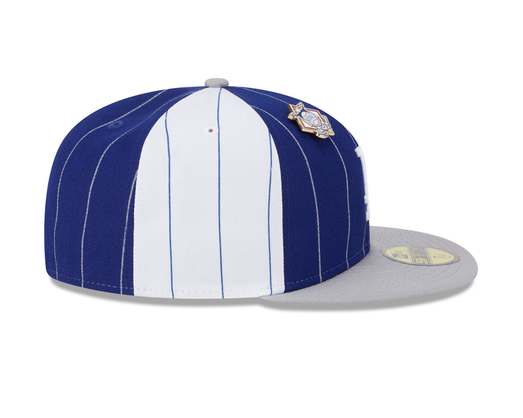 Los Angeles Dodgers MLB New Era Men Navy 59Fifty Two Tone Pinstripe Fitted Hat product image 6, provided for visual