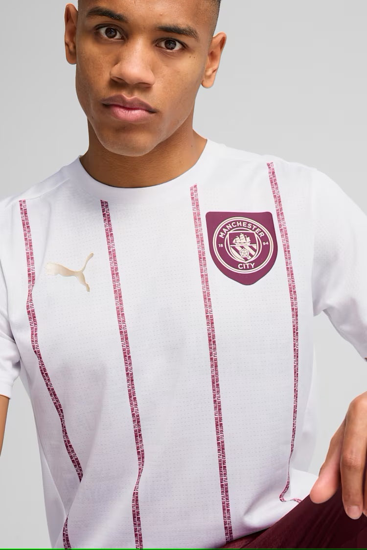 Manchester City EPL Puma Men White 2024/25 Pre-Match Jersey product image 3, provided for visual reference and product