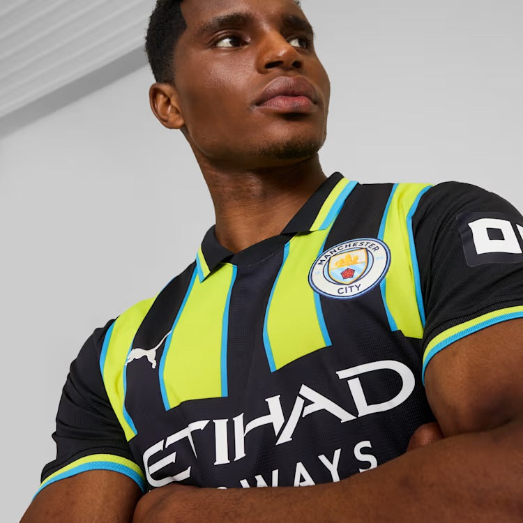 Manchester City EPL Puma Men Yellow/Navy 2024/25 Replica Jersey product image 4, provided for visual reference and product