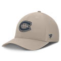 Montreal Canadiens NHL Fanatics Branded Men Beige Authentic Pro Road Stretch Meshback Hat product image 1, provided for
