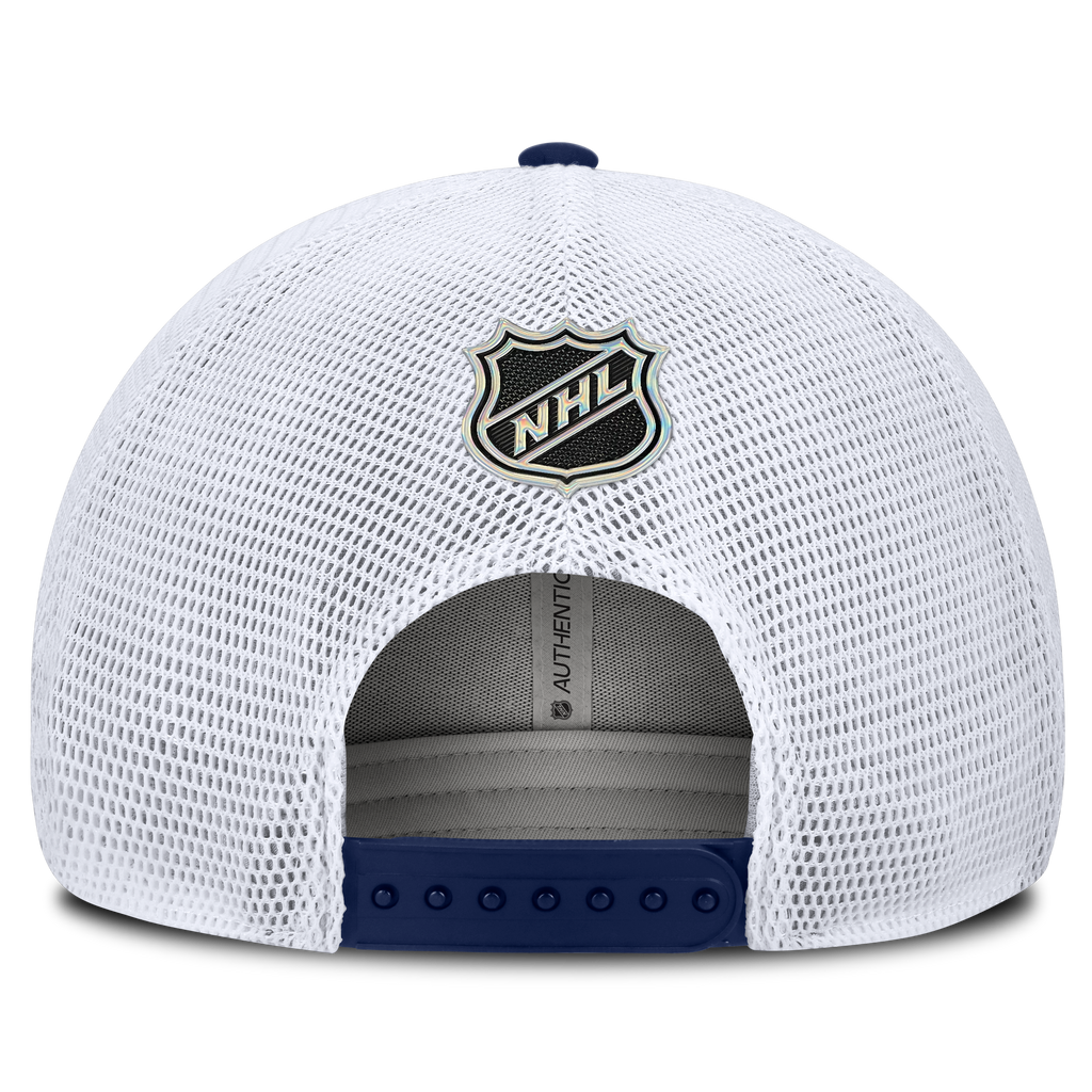 Montreal Canadiens NHL Fanatics Branded Men Navy Authentic Pro Rink Boxed Logo Trucker Snapback product image 2, provided