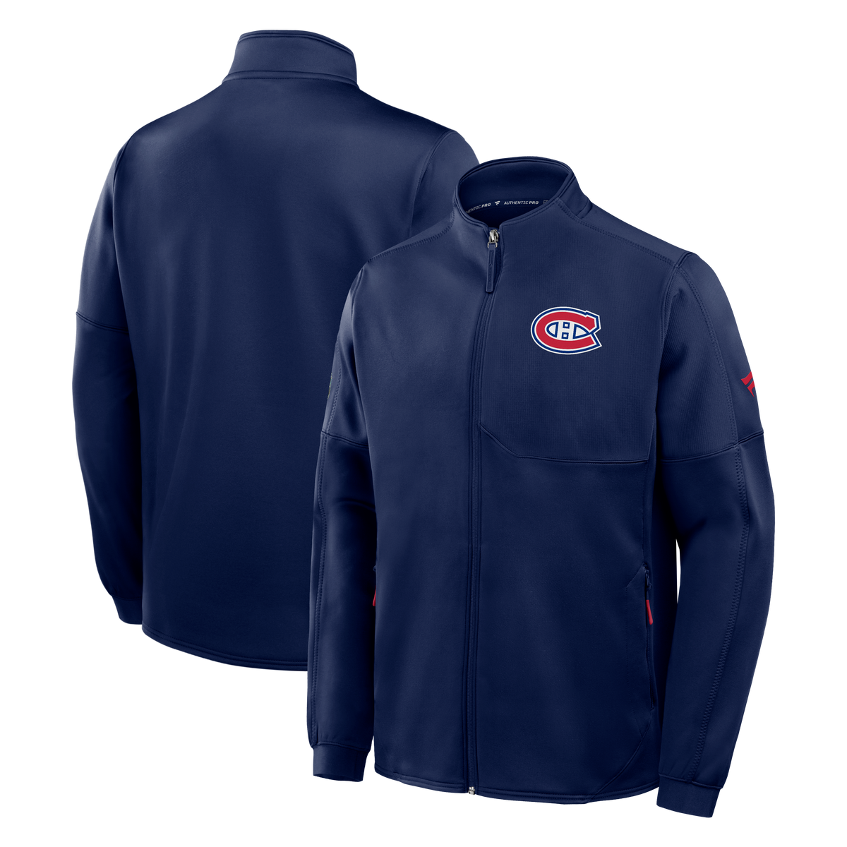 Montreal Canadiens NHL Fanatics Branded Men Navy Authentic Pro Rink Full Zip Fleece Jacket product image 3, provided for