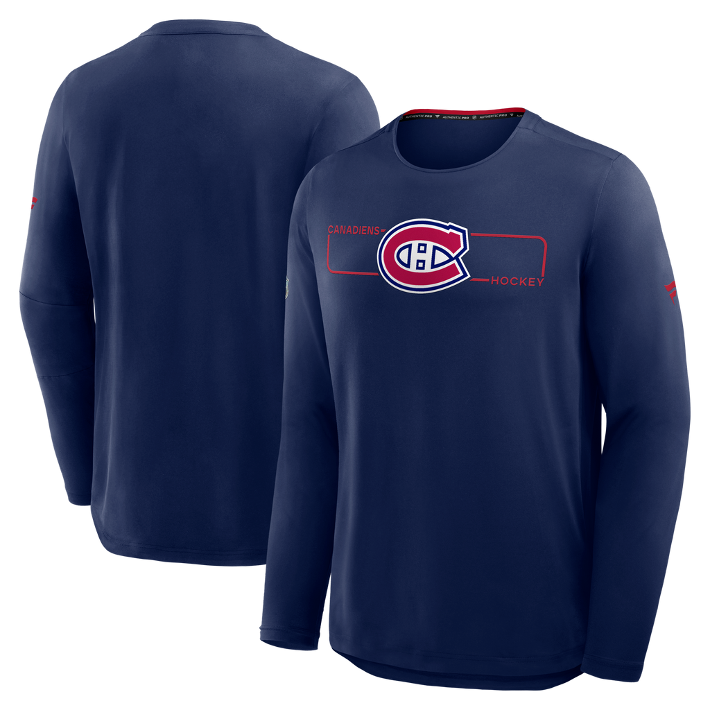 Montreal Canadiens NHL Fanatics Branded Men Navy 2026 Authentic Pro Rink Tech Long-sleeve Shirt product image 3, provided