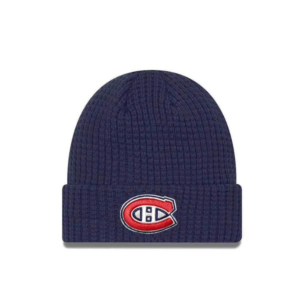 Montreal Canadiens NHL New Era Men Navy Waffle Beanie Knit Hat product image 1, provided for visual reference and product
