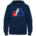 Montreal Expos MLB Bulletin Men Navy Cooperstown Express Twill Logo Hoodie product image 1, provided for visual reference