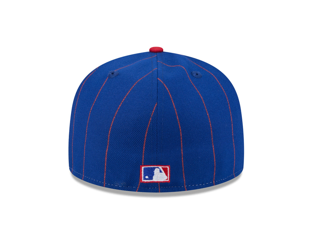 Montreal Expos MLB New Era Men Royal Blue 59Fifty Two Tone Pinstripe Fitted Hat product image 2, provided for visual