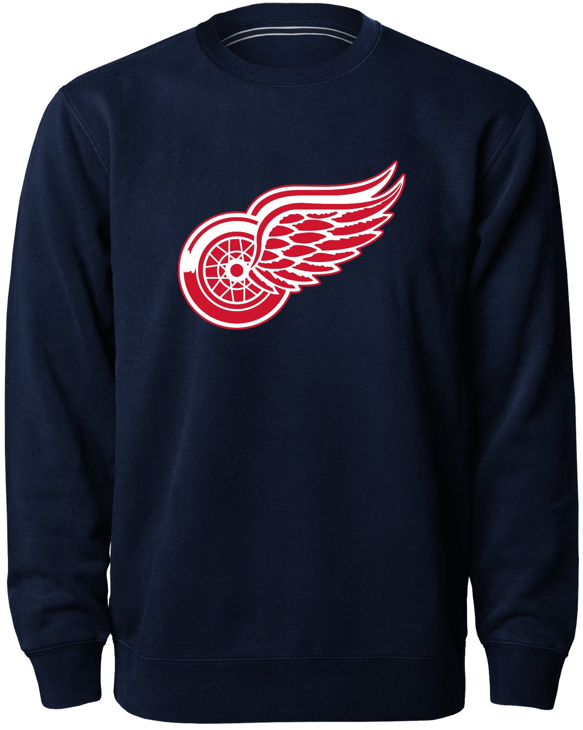 Detroit Red Wings NHL Bulletin Men Navy Twill Logo Express Crew Sweater product image 1, provided for visual reference and