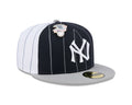 New York Yankees MLB New Era Men Navy 59Fifty Two Tone Pinstripe Fitted Hat product image 1, provided for visual reference