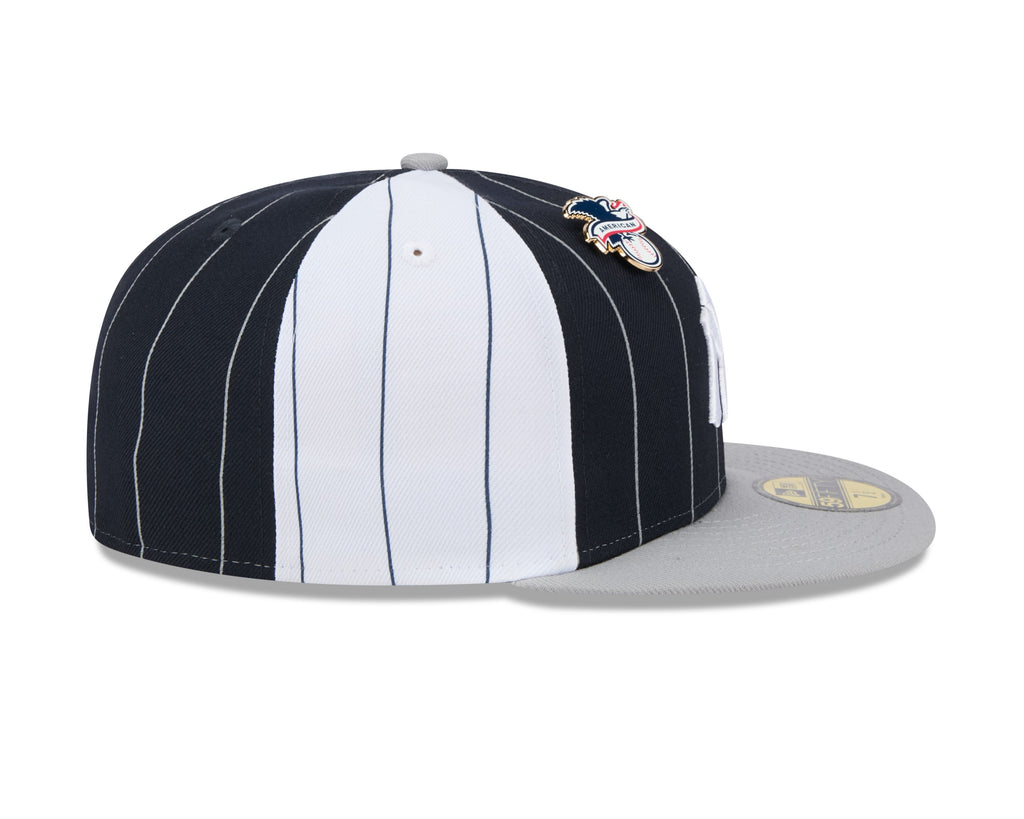 New York Yankees MLB New Era Men Navy 59Fifty Two Tone Pinstripe Fitted Hat product image 6, provided for visual reference