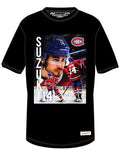 Nick Suzuki Montreal Canadiens NHL Mitchell & Ness Men Black Bootleg T-Shirt product image 1, provided for visual reference