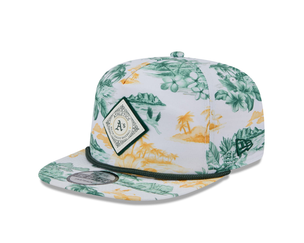 Oakland Athletics MLB New Era Men White Cord Golfer Printed Snapback product image 1, provided for visual reference and