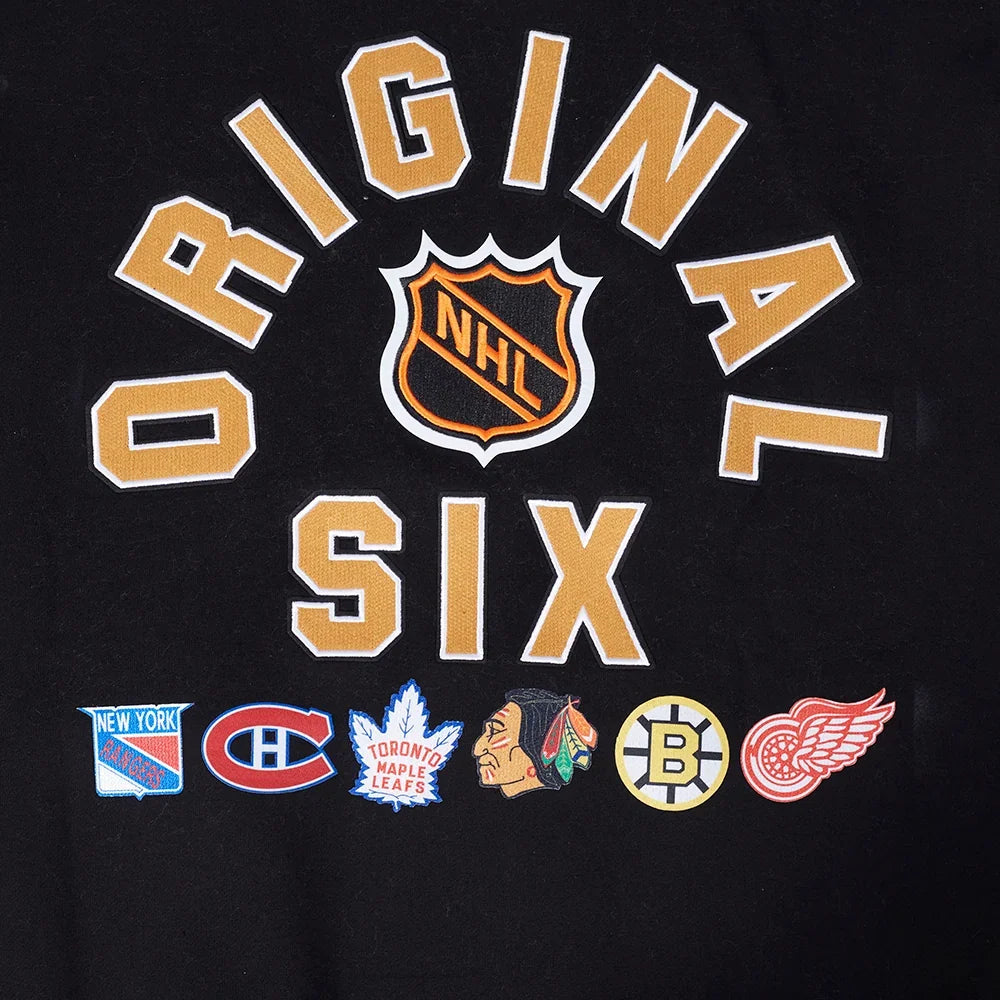 Original Six NHL Pro Standard Men Black Drop Shoulder Pullover Hoodie product image 6, provided for visual reference and