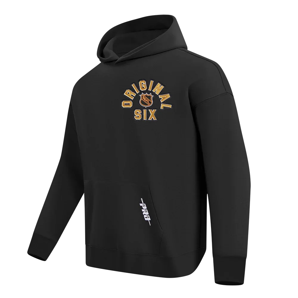 Original Six NHL Pro Standard Men Black Drop Shoulder Pullover Hoodie product image 3, provided for visual reference and