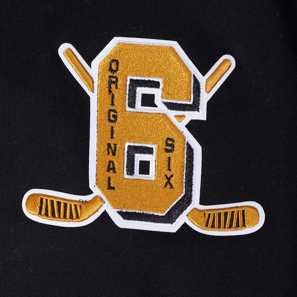 Original Six NHL Pro Standard Men Black Drop Shoulder Pullover Hoodie product image 7, provided for visual reference and