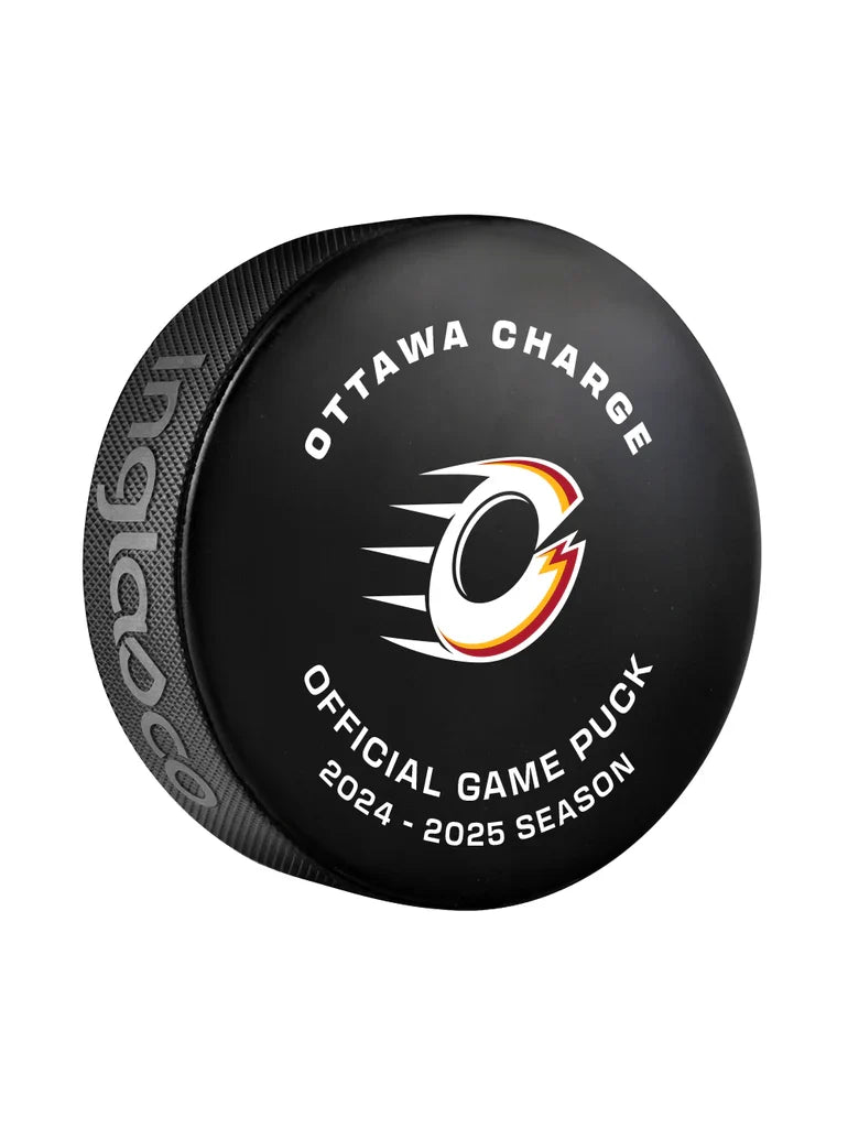 Ottawa Charge PWHL Inglasco 2025-2026 Officially Licensed Game Hockey Puck product image 2, provided for visual reference