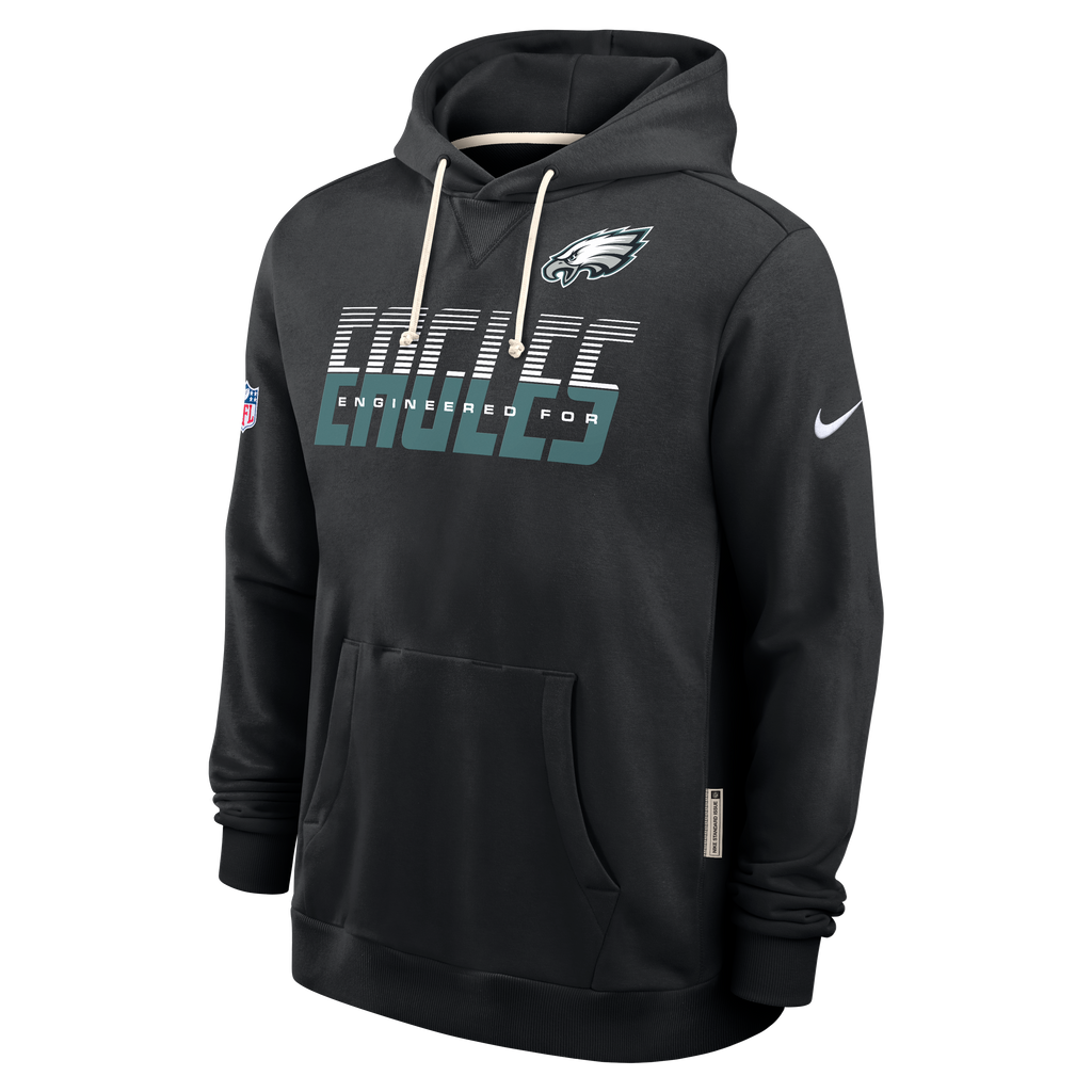 Philadelphia Eagles NFL Nike Men Charcoal Black Sideline Standard Issue Dri-FIT Pullover Hoodie product image 1, provided