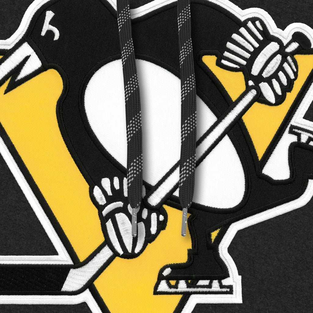 Pittsburgh Penguins NHL Bulletin Men Black Express Twill Logo Hoodie product image 2, provided for visual reference and