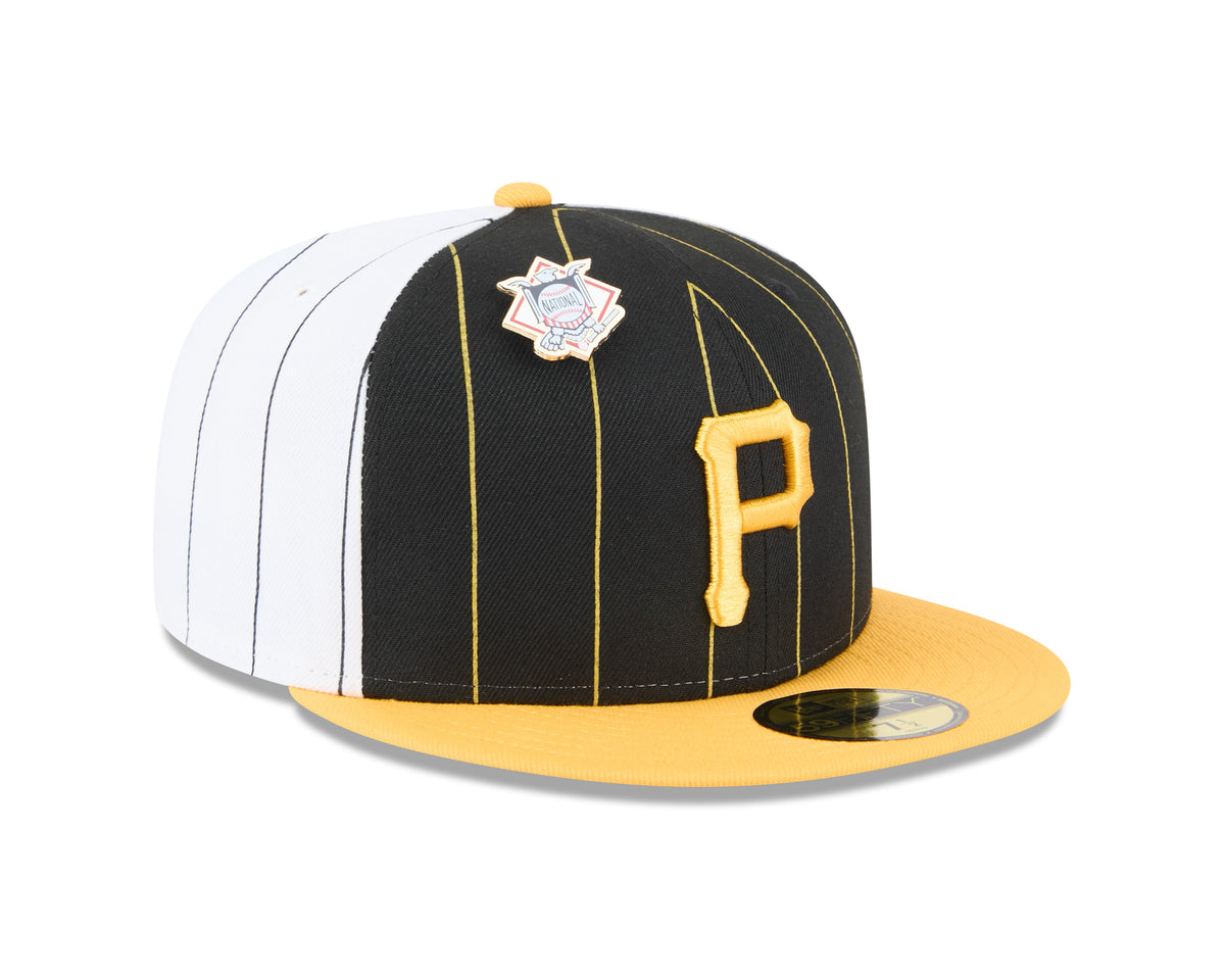 Pittsburgh Pirates MLB New Era Men Black 59Fifty Two Tone Pinstripe Fitted Hat product image 1, provided for visual