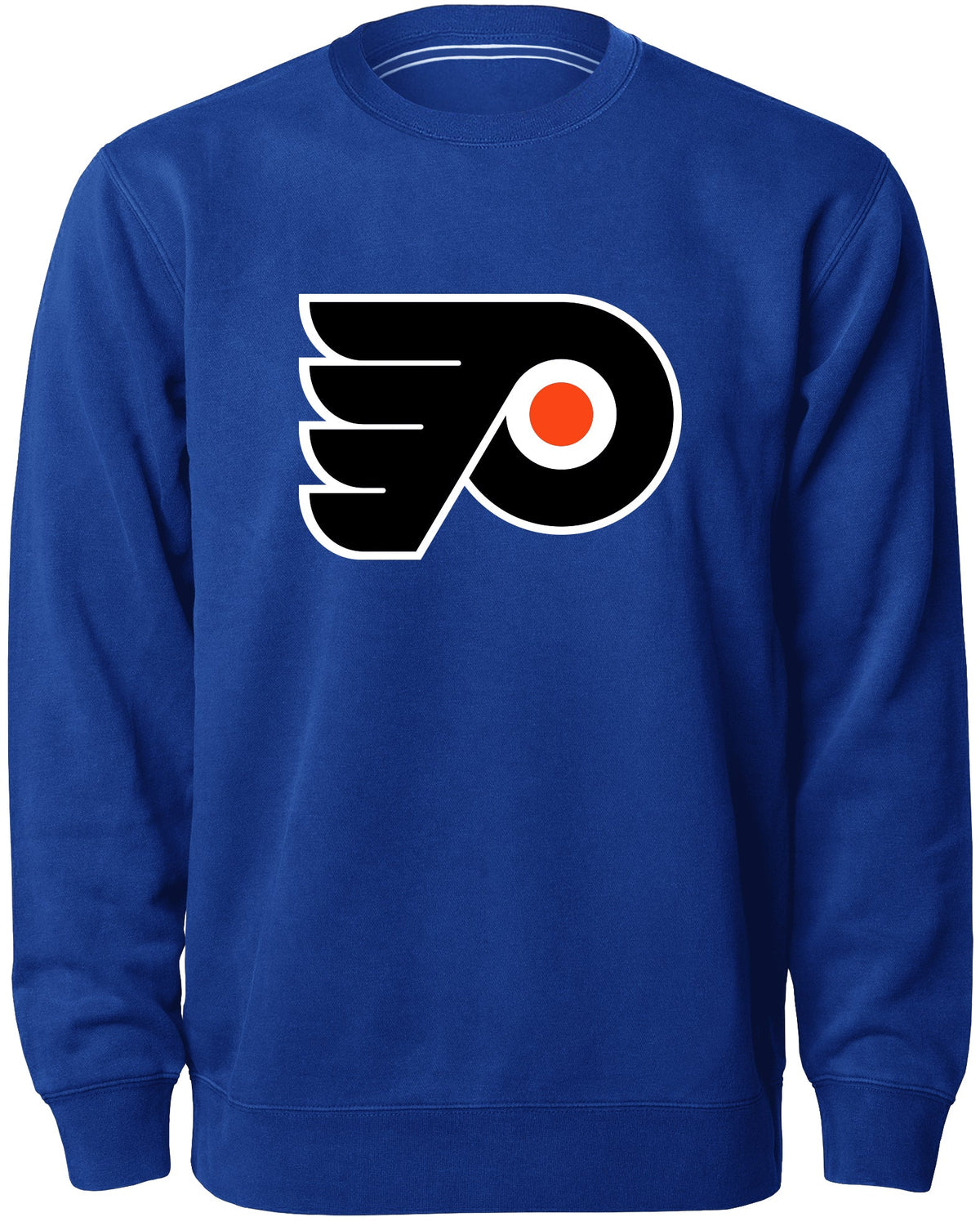 Philadelphia Flyers NHL Bulletin Men Royal Twill Logo Express Crew Sweater product image 1, provided for visual reference