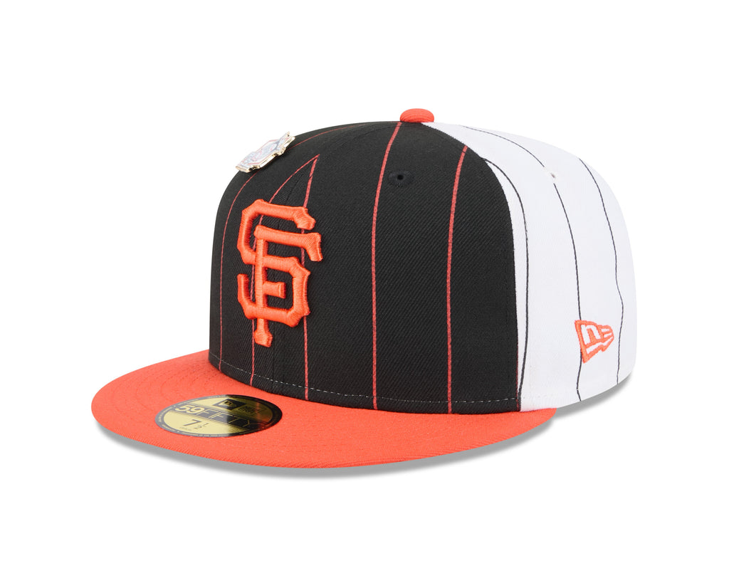 San Francisco Giants MLB New Era Men Black 59Fifty Two Tone Pinstripe Fitted Hat product image 4, provided for visual