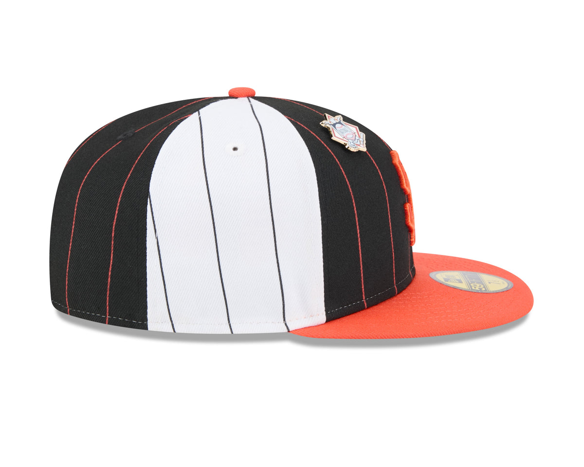 San Francisco Giants MLB New Era Men Black 59Fifty Two Tone Pinstripe Fitted Hat product image 5, provided for visual