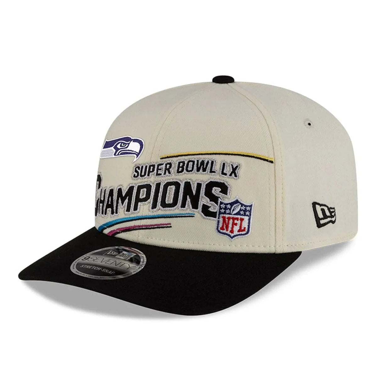 Seattle Seahawks NFL New Era Men Cream 9SEVENTY Super Bowl LX Champions Locker Room Stretch Snapback product image 4,
