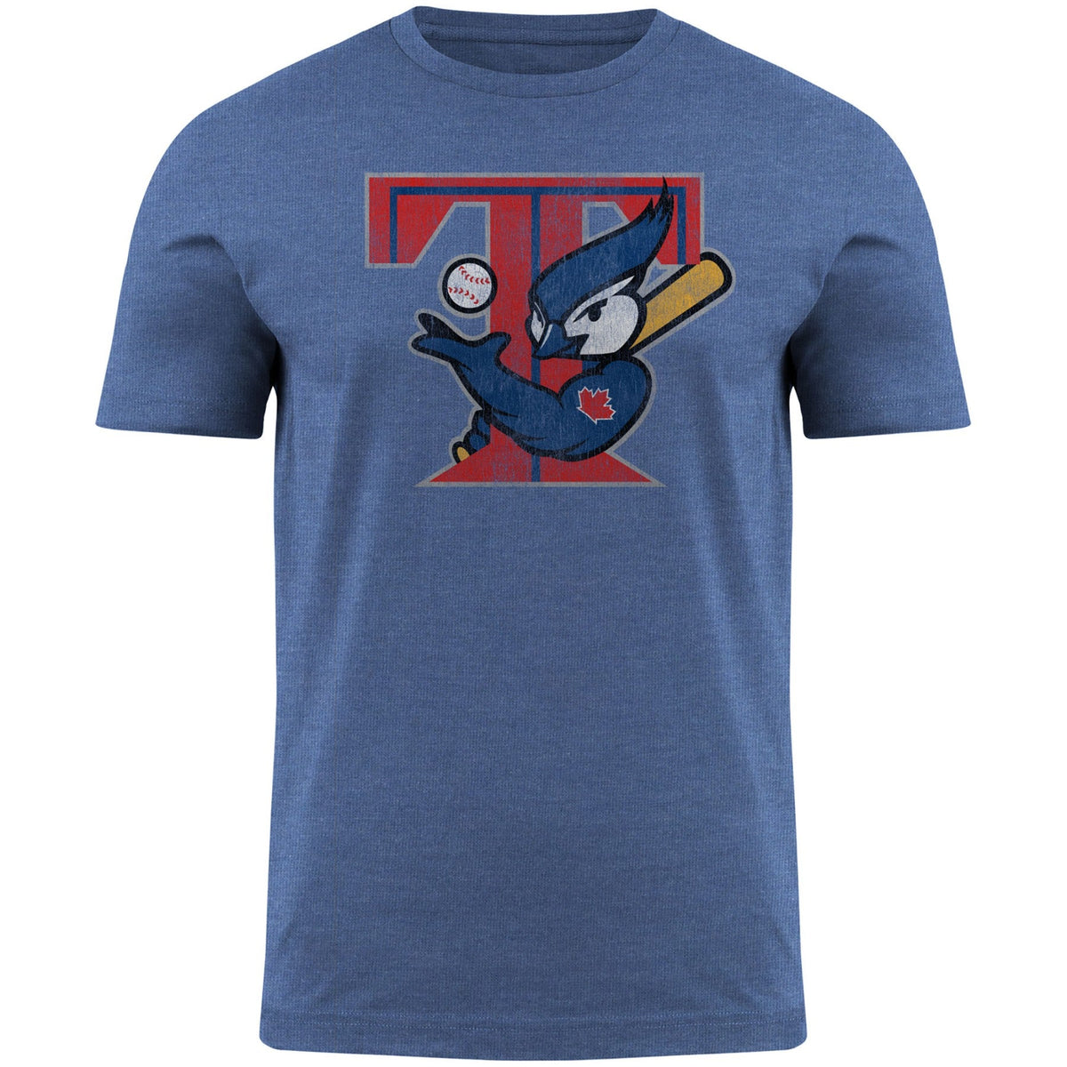 Toronto Blue Jays MLB Bulletin Men Royal Distressed Cooperstown 2003 Logo T-Shirt product image 1, provided for visual
