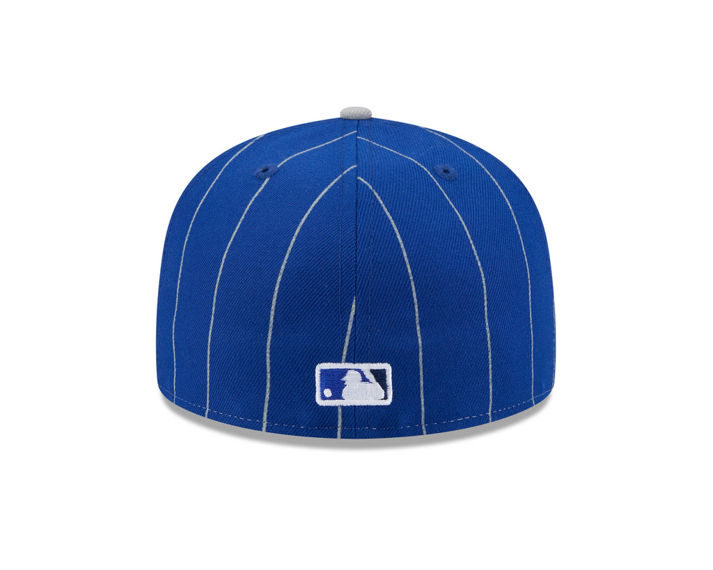 Toronto Blue Jays MLB New Era Men Royal Blue 59Fifty Two Tone Pinstripe Fitted Hat product image 2, provided for visual