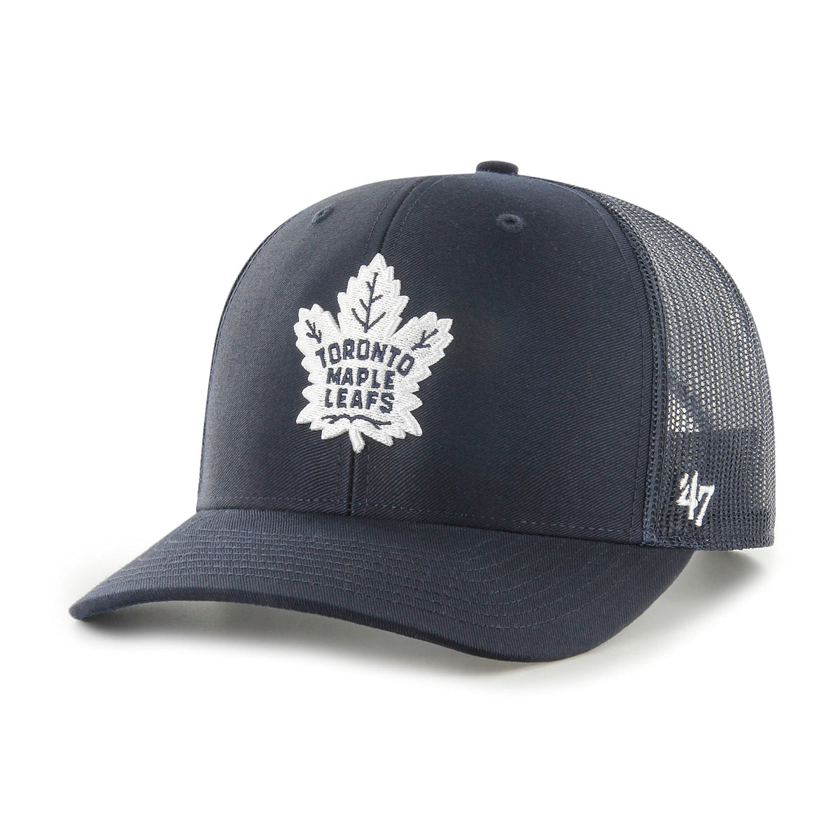 Toronto Maple Leafs NHL 47 Brand Men Navy Trucker Snapback product image 1, provided for visual reference and product detail