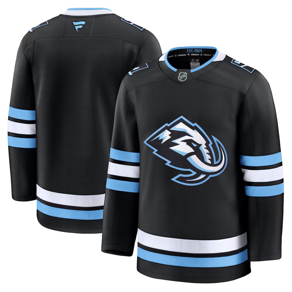 Utah Mammoth NHL Fanatics Branded Men Black Premium Home Jersey product image 3, provided for visual reference and product
