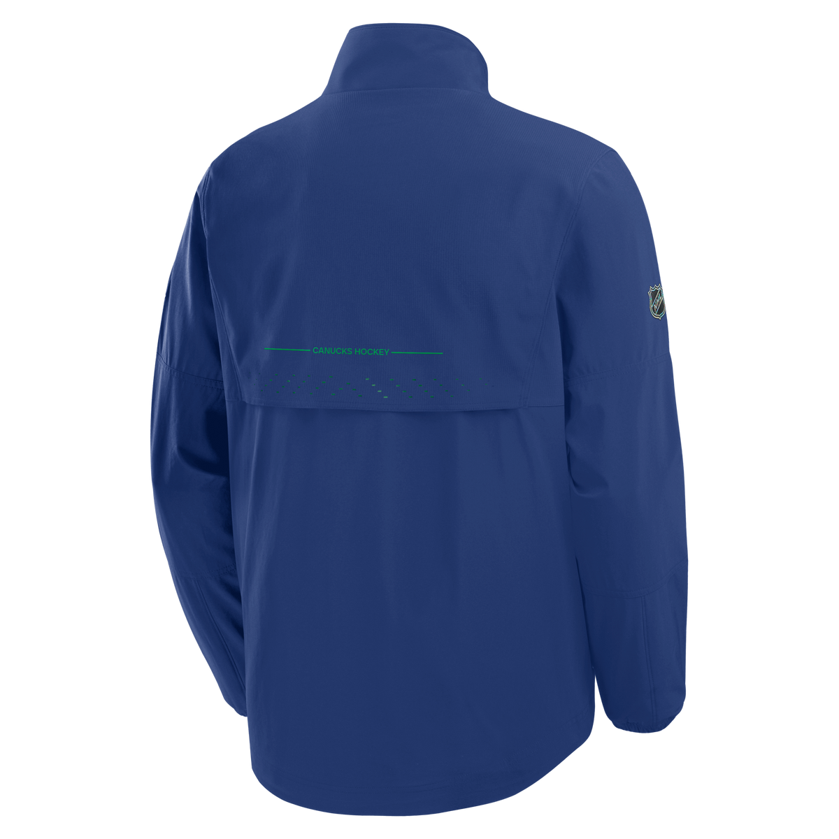 Vancouver Canucks NHL Fanatics Branded Men Royal Blue Authentic Pro Rink Coaches Jacket product image 2, provided for visual