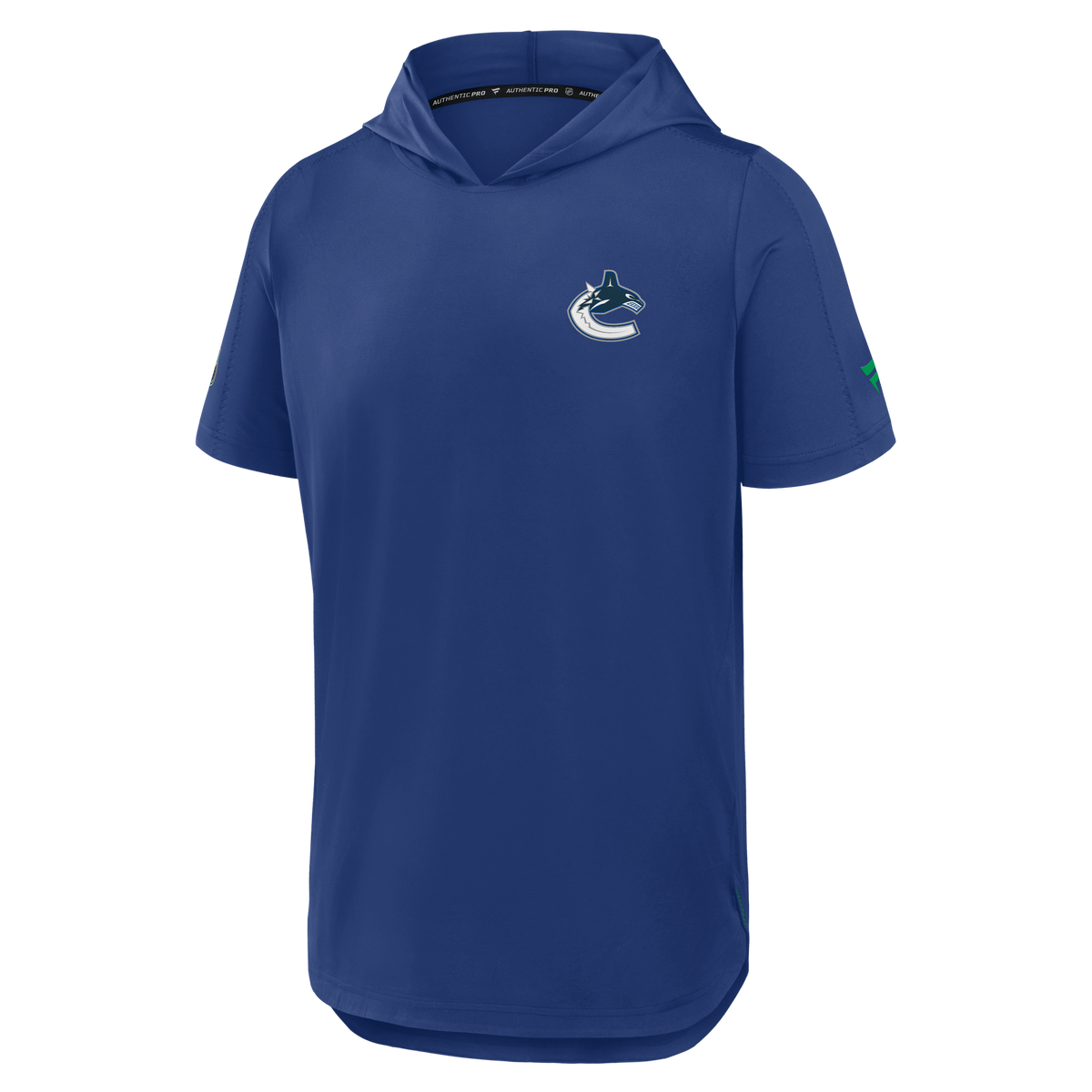 Vancouver Canucks NHL Fanatics Branded Men Royal Blue Authentic Pro Rink Short Sleeve Hoodie product image 1, provided for
