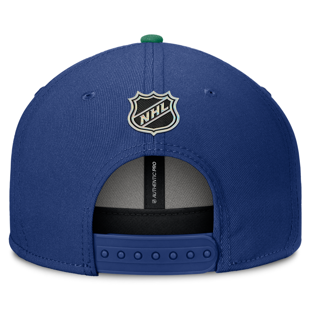 Vancouver Canucks NHL Fanatics Branded Men Royal Blue Authentic Pro Rink Snapback product image 2, provided for visual